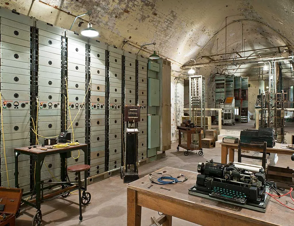 The wartime repeater station in the secret tunnels