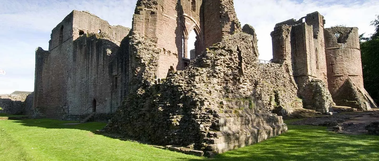 The domestic ranges and round north-west tower from the outer ward