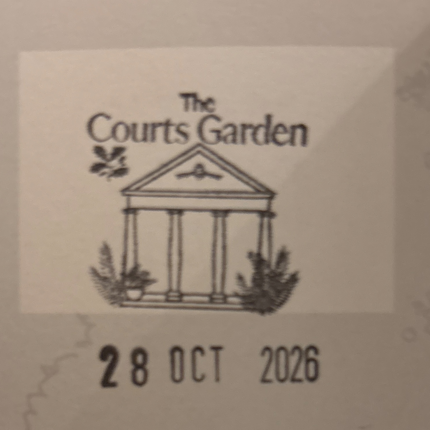 The stamp at The Courts Garden