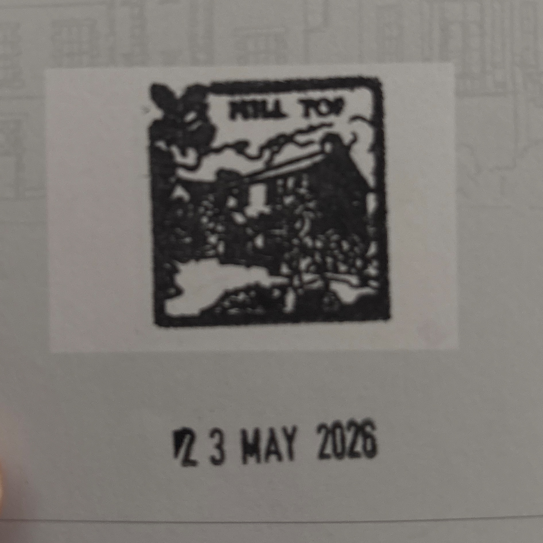 Official stamp shared by Sophie Clarke
