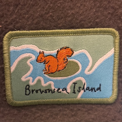 Embroidered badge at Brownsea Island