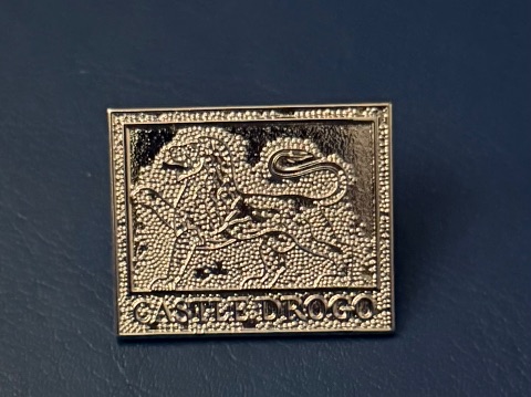 Pin badge at Castle Drogo