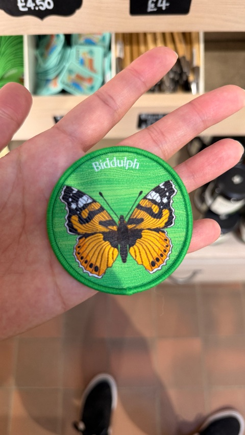 Embroidered badge at Biddulph Grange Garden