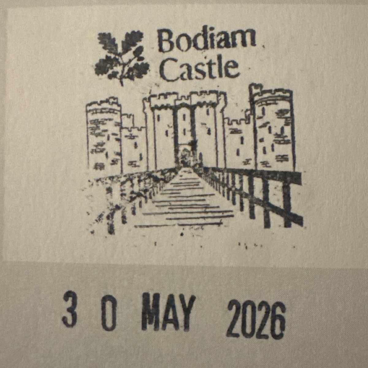 The stamp at Bodiam Castle