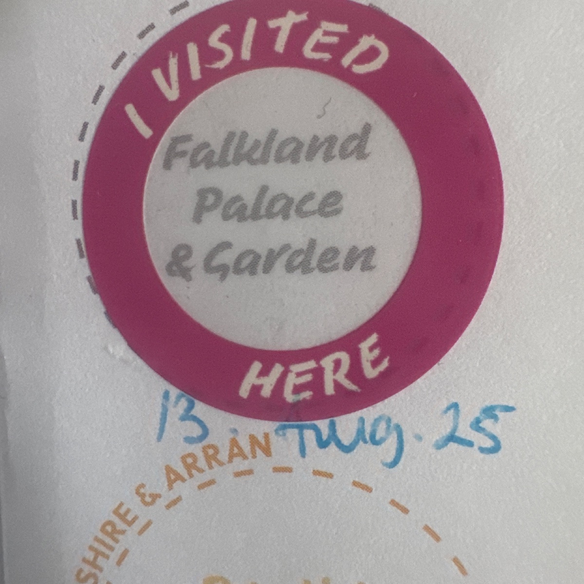 The stamp at Falkland Palace & Garden