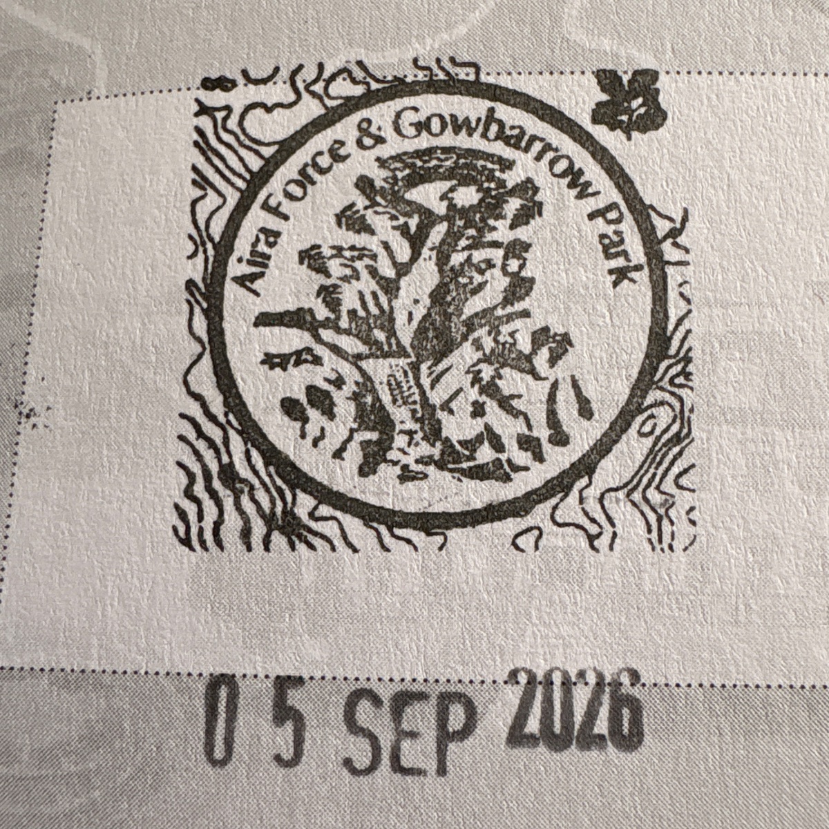 The stamp at Aira Force and Gowbarrow Park